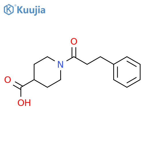 1-(3-Phenylpropanoyl)piperidine-4-carboxylic acid structure