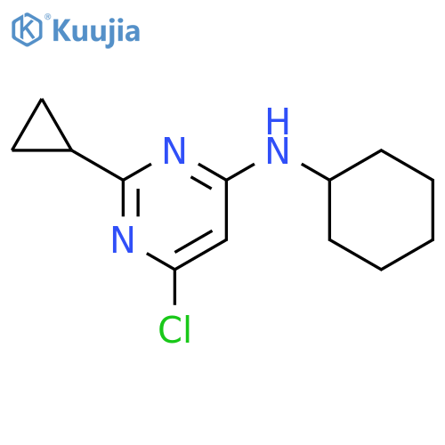 6-chloro-N-cyclohexyl-2-cyclopropylpyrimidin-4-amine structure