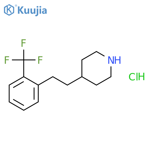 4-{2-2-(trifluoromethyl)phenylethyl}piperidine hydrochloride structure