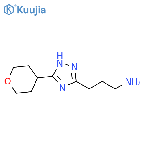 1H-1,2,4-Triazole-3-propanamine, 5-(tetrahydro-2H-pyran-4-yl)- structure
