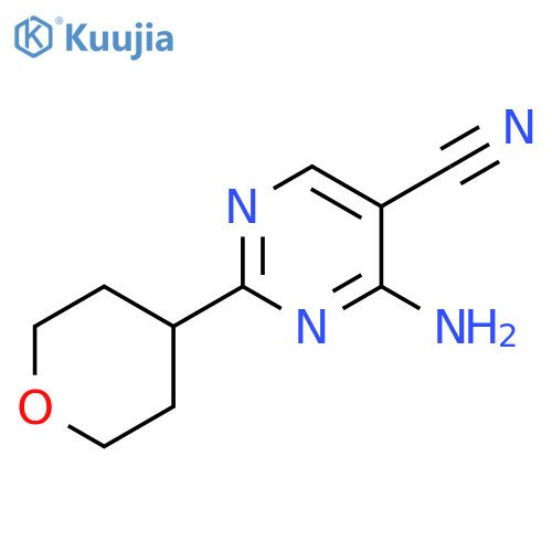 4-AMINO-2-(OXAN-4-YL)PYRIMIDINE-5-CARBONITRILE structure