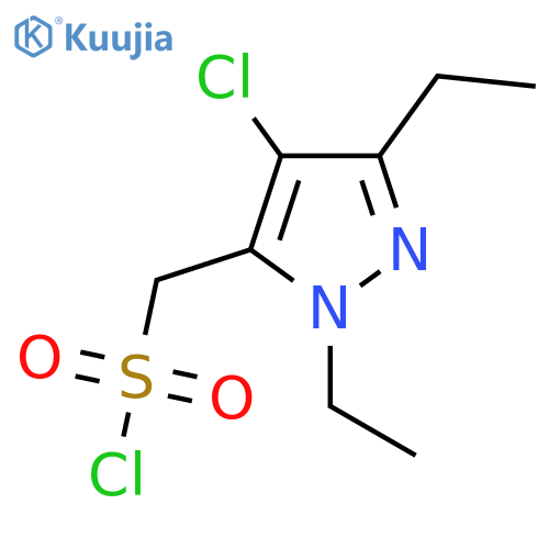 (4-chloro-1,3-diethyl-1H-pyrazol-5-yl)methanesulfonyl chloride structure