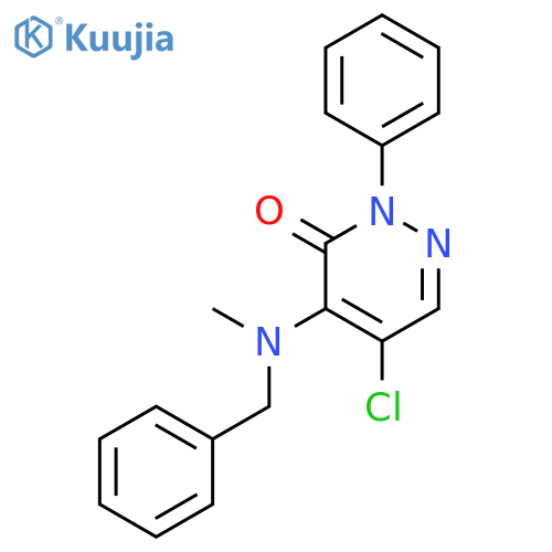 3(2H)-Pyridazinone, 5-chloro-4-[methyl(phenylmethyl)amino]-2-phenyl- structure