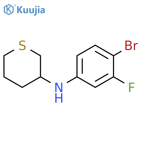 N-(4-bromo-3-fluorophenyl)thian-3-amine structure