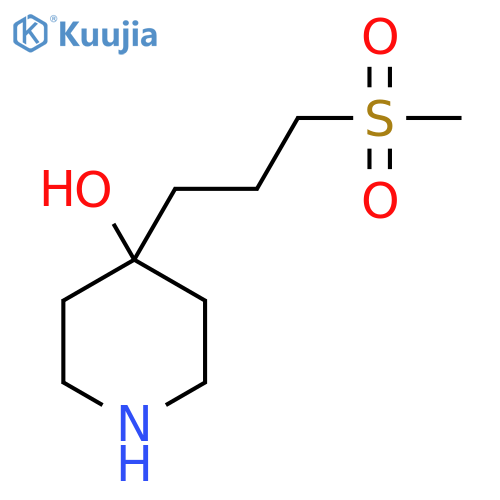 4-(3-methanesulfonylpropyl)piperidin-4-ol structure