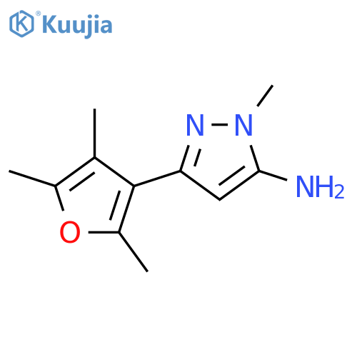 1-methyl-3-(trimethylfuran-3-yl)-1H-pyrazol-5-amine structure