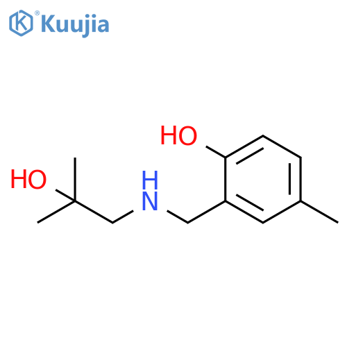 2-{(2-hydroxy-2-methylpropyl)aminomethyl}-4-methylphenol structure