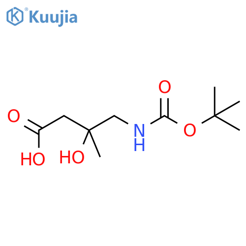 4-{(tert-butoxy)carbonylamino}-3-hydroxy-3-methylbutanoic acid structure