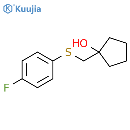 1-{[(4-fluorophenyl)sulfanyl]methyl}cyclopentan-1-ol structure