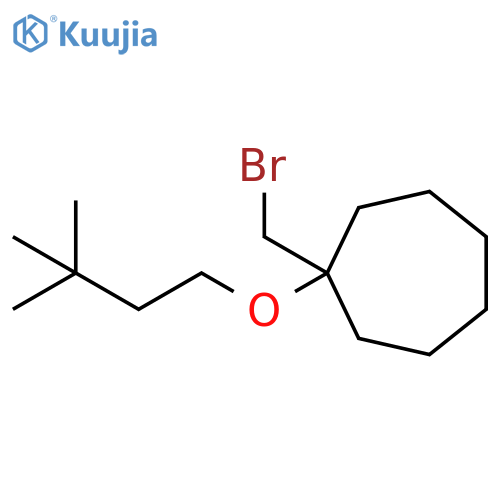 1-(bromomethyl)-1-(3,3-dimethylbutoxy)cycloheptane structure