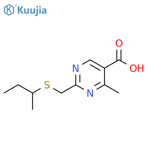 5-Pyrimidinecarboxylic acid, 4-methyl-2-[[(1-methylpropyl)thio]methyl]- structure