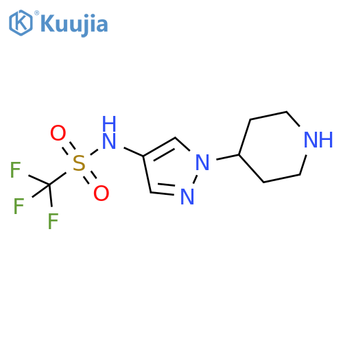 1,1,1-trifluoro-N-1-(piperidin-4-yl)-1H-pyrazol-4-ylmethanesulfonamide structure