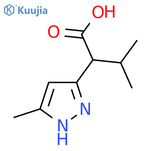 3-methyl-2-(5-methyl-1H-pyrazol-3-yl)butanoic acid structure