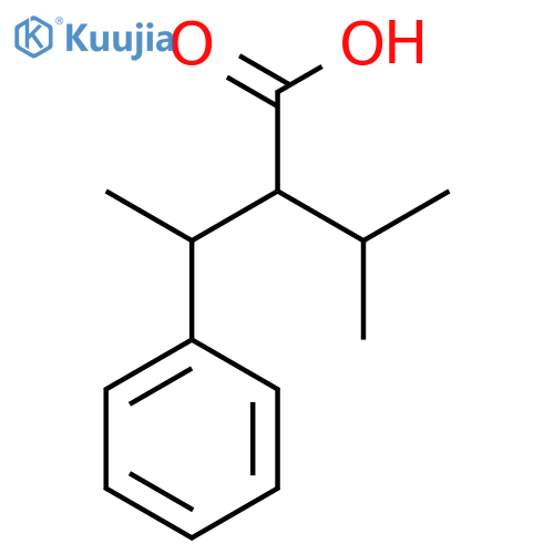 3-methyl-2-(1-phenylethyl)butanoic acid structure