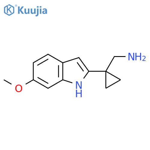 1-(6-methoxy-1H-indol-2-yl)cyclopropylmethanamine structure