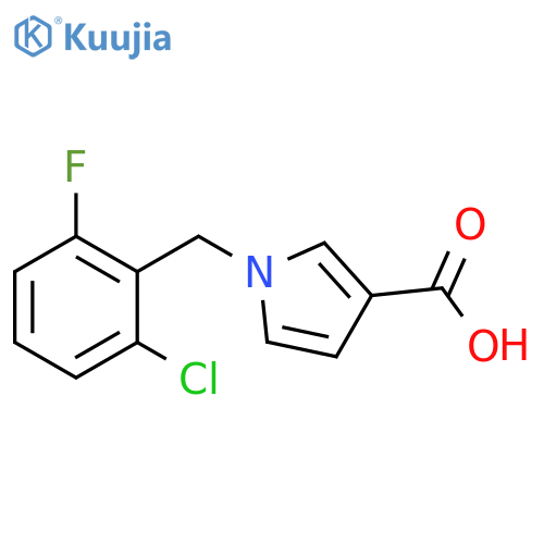 1-[(2-chloro-6-fluorophenyl)methyl]-1H-pyrrole-3-carboxylic acid structure