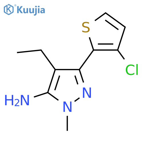 3-(3-chlorothiophen-2-yl)-4-ethyl-1-methyl-1H-pyrazol-5-amine structure