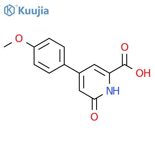 6-hydroxy-4-(4-methoxyphenyl)pyridine-2-carboxylic acid structure