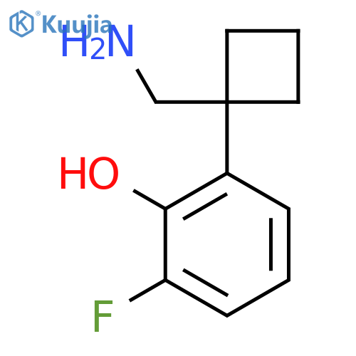 2-1-(aminomethyl)cyclobutyl-6-fluorophenol structure