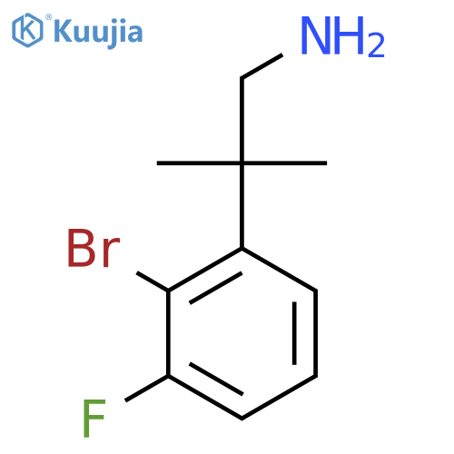 2-(2-bromo-3-fluorophenyl)-2-methylpropan-1-amine structure