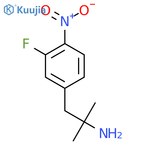 1-(3-fluoro-4-nitrophenyl)-2-methylpropan-2-amine structure