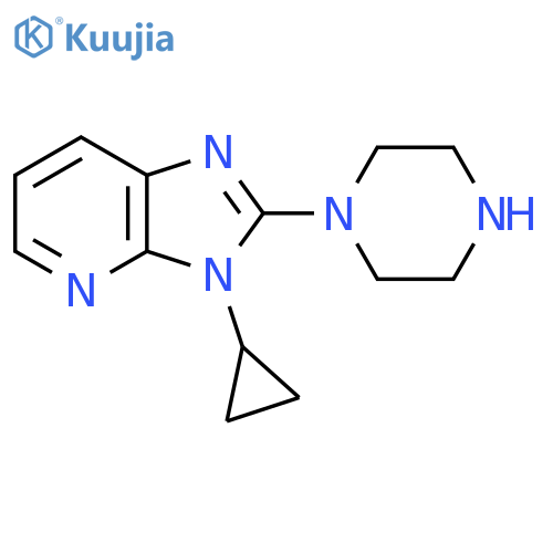 1-{3-cyclopropyl-3H-imidazo4,5-bpyridin-2-yl}piperazine structure