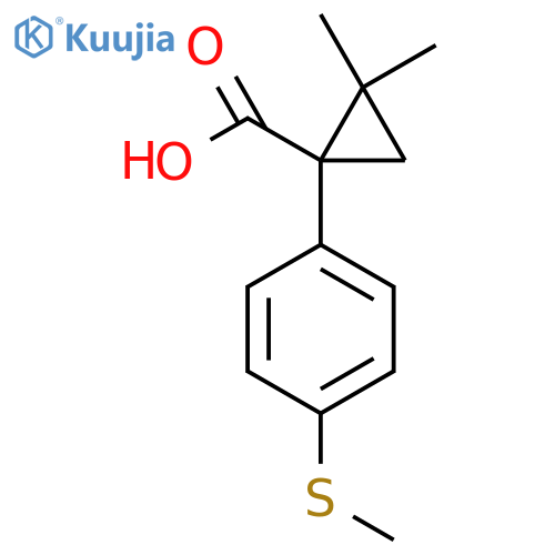 2,2-dimethyl-1-4-(methylsulfanyl)phenylcyclopropane-1-carboxylic acid structure