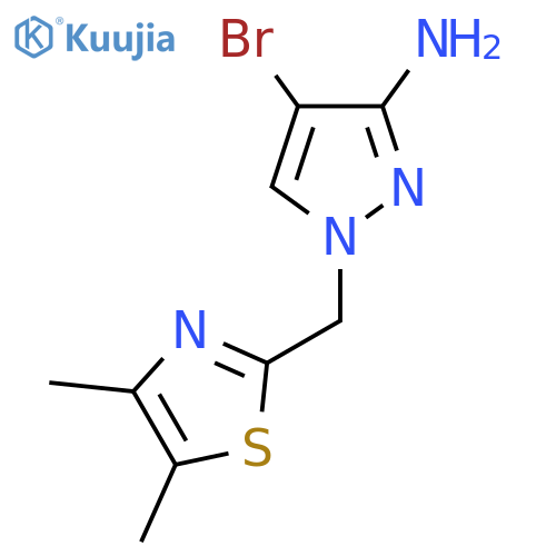 4-bromo-1-[(dimethyl-1,3-thiazol-2-yl)methyl]-1H-pyrazol-3-amine structure