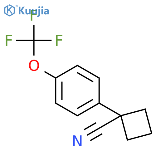 1-4-(trifluoromethoxy)phenylcyclobutane-1-carbonitrile structure