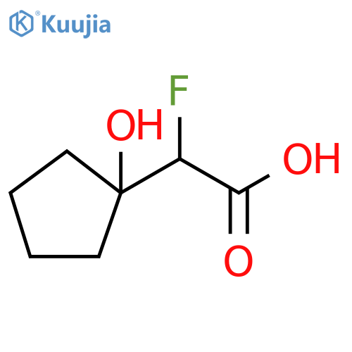 Cyclopentaneacetic acid, α-fluoro-1-hydroxy- structure