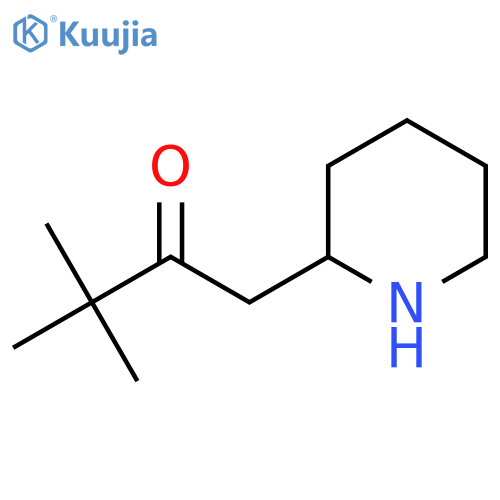 3,3-Dimethyl-1-(piperidin-2-yl)butan-2-one structure
