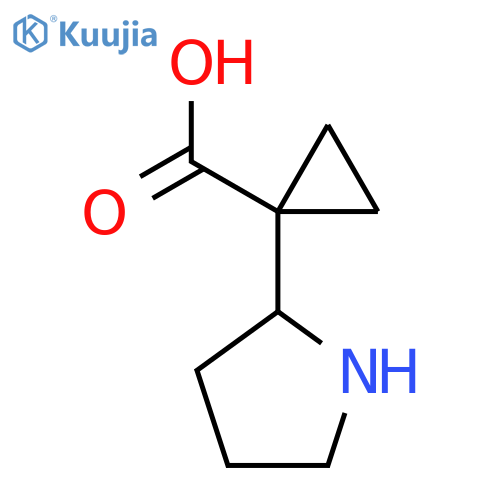 1-Pyrrolidin-2-ylcyclopropane-1-carboxylic acid structure