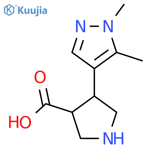 4-(1,5-dimethyl-1H-pyrazol-4-yl)pyrrolidine-3-carboxylic acid structure