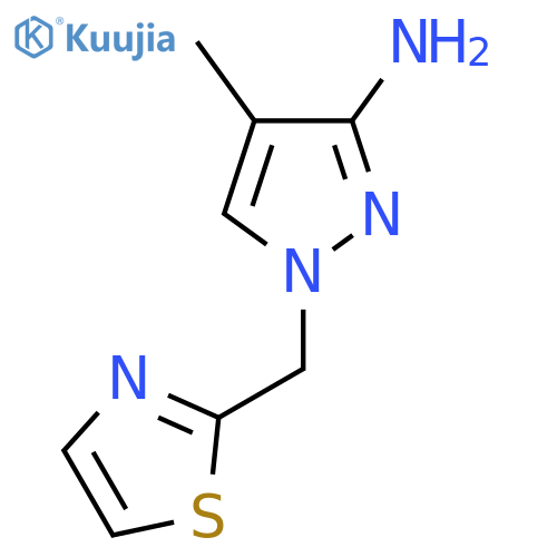 4-methyl-1-(1,3-thiazol-2-yl)methyl-1H-pyrazol-3-amine structure