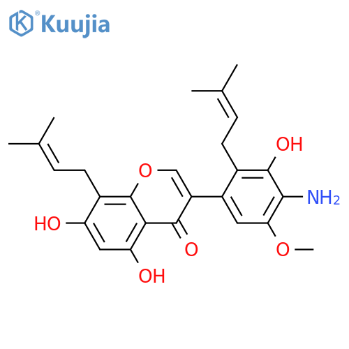 4H-1-Benzopyran-4-one,3-[4-amino-3-hydroxy-5-methoxy-2-(3-methyl-2-buten-1-yl)phenyl]-5,7-dihydroxy-8-(3-methyl-2-buten-1-yl)- structure
