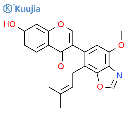 4H-1-Benzopyran-4-one,7-hydroxy-3-[4-methoxy-7-(3-methyl-2-buten-1-yl)-6-benzoxazolyl]- structure