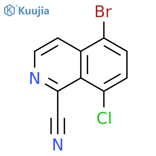 5-bromo-8-chloroisoquinoline-1-carbonitrile structure