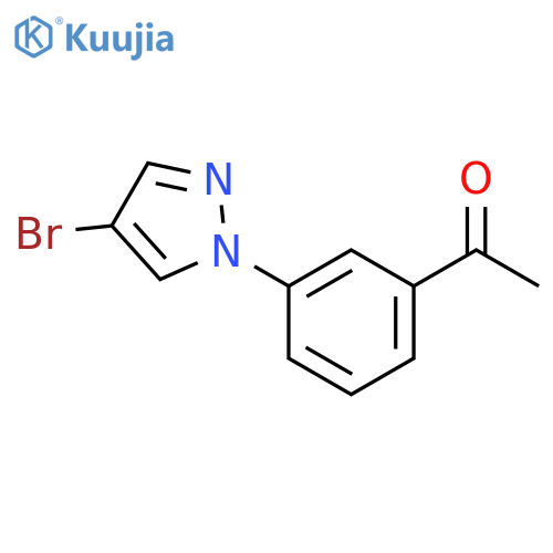 1-3-(4-bromo-1H-pyrazol-1-yl)phenylethan-1-one structure