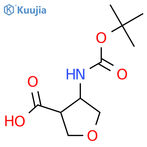 4-{[(Tert-butoxy)carbonyl]amino}oxolane-3-carboxylic acid structure