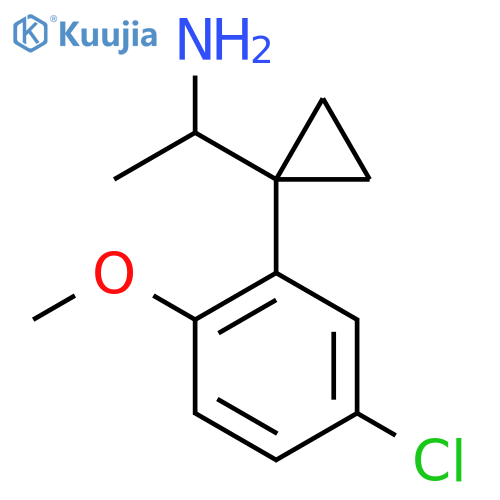 1-1-(5-chloro-2-methoxyphenyl)cyclopropylethan-1-amine structure