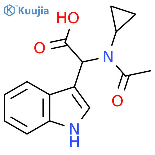 2-(N-cyclopropylacetamido)-2-(1H-indol-3-yl)acetic acid structure