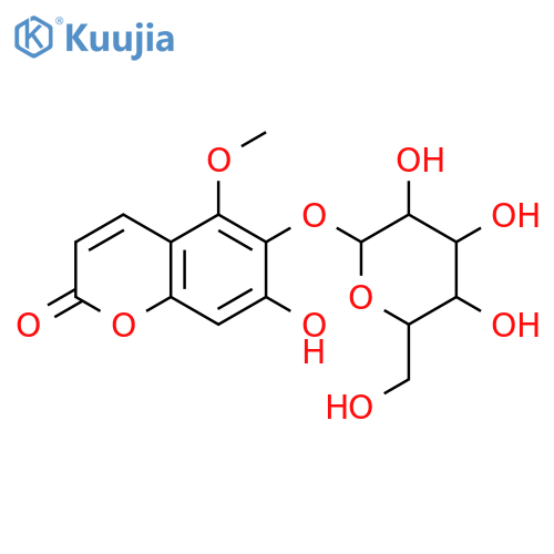 5,6,7-Trihydroxy-2H-1-benzopyran-2-one; 5-Me ether, 6-O-β-D-glucopyranoside structure