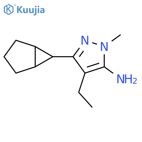 3-{bicyclo3.1.0hexan-6-yl}-4-ethyl-1-methyl-1H-pyrazol-5-amine structure