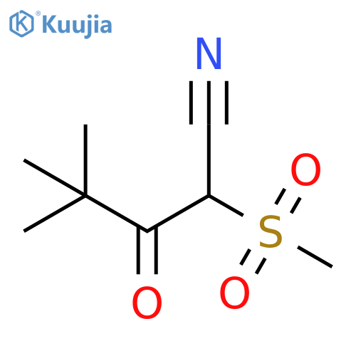 2-methanesulfonyl-4,4-dimethyl-3-oxopentanenitrile structure