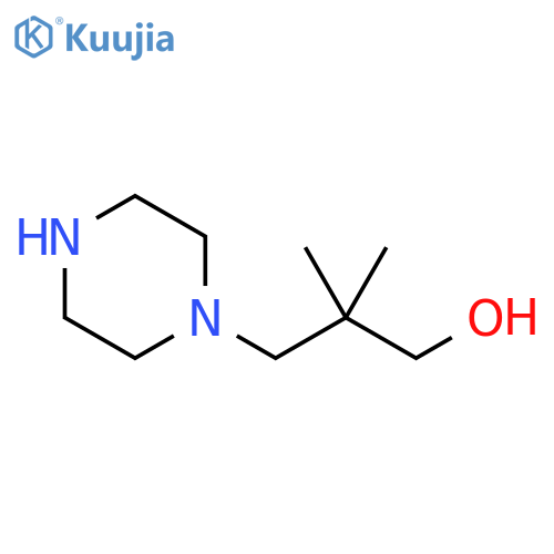 2,2-dimethyl-3-(piperazin-1-yl)propan-1-ol structure