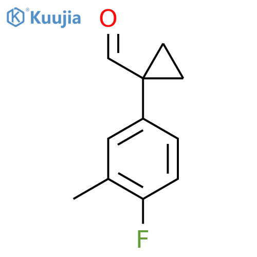 1-(4-fluoro-3-methylphenyl)cyclopropane-1-carbaldehyde structure