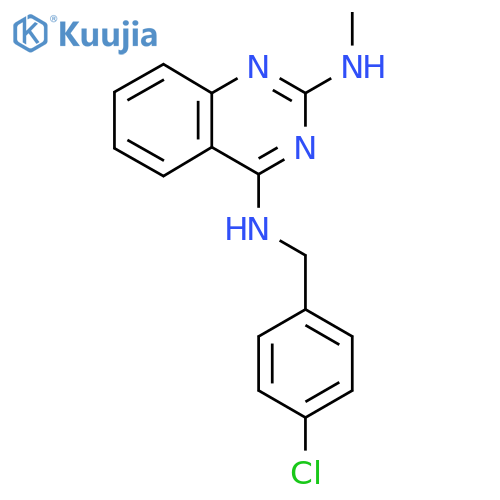 4-N-[(4-chlorophenyl)methyl]-2-N-methylquinazoline-2,4-diamine structure