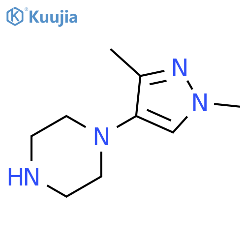 1-(1,3-Dimethyl-1H-pyrazol-4-yl)piperazine structure