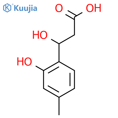 3-hydroxy-3-(2-hydroxy-4-methylphenyl)propanoic acid structure