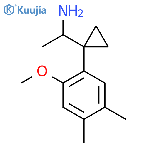1-1-(2-methoxy-4,5-dimethylphenyl)cyclopropylethan-1-amine structure